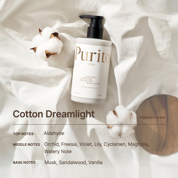 Parfimēts losjons ķermenim Purito Seoul Luminous Moisture Shea Butter Body Lotion Cotton Dreamlight