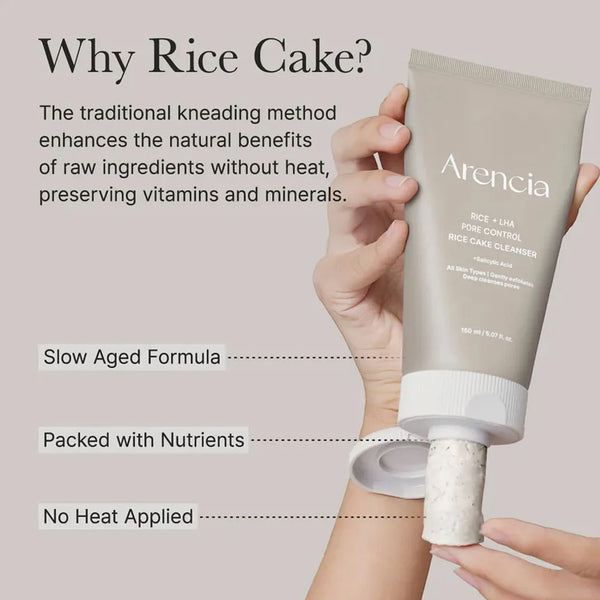 Arencia Rice + LHA Pore Control Rice Cake Cleanser