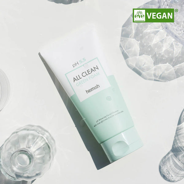 Vājskābju gels sejas mazgāšanai jutīgai ādai Heimish pH 5.5 All Clean Green Foam