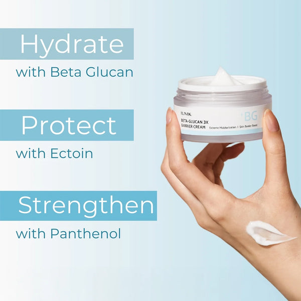 Mitrinošs un barjeru stiprinošs krēms iUNIK Beta-Glucan 3X Barrier Cream