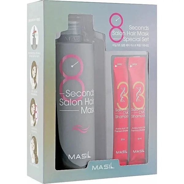 Maska ātrai matu atjaunošanai Masil 8 Seconds Salon Hair Mask Special Set