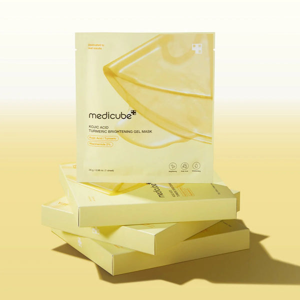Mirdzumu piešķiroša hidrogēla maska ar kurkumu Medicube Kojic Acid Turmeric Brightening Gel Mask