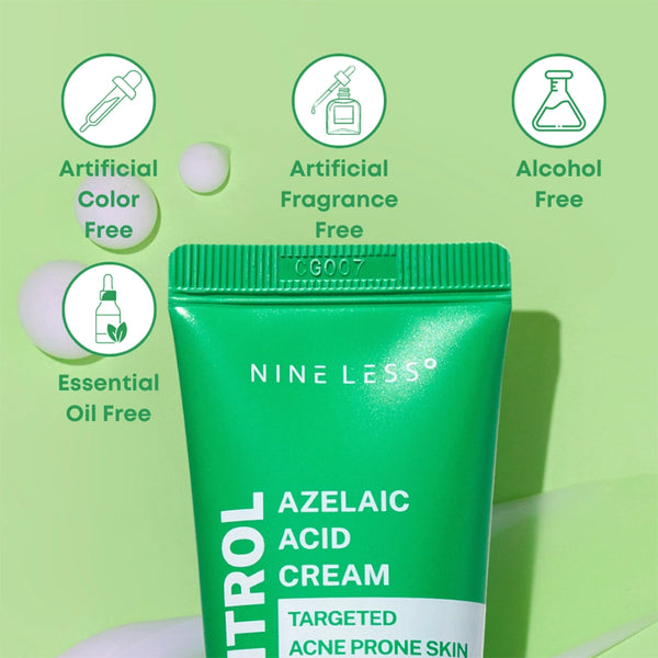 Krēms ar azelīnskābi problemātiskai ādai Nine Less A-Control Azelaic Acid Cream