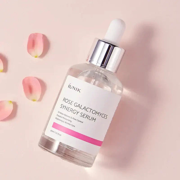 Serums ar rozi mirdzuma piešķiršanai ādai iUnik Rose Galactomyces Synergy Serum