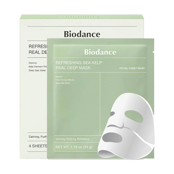 Nomierinoša hidrogela maska ar aļģēm Biodance Refreshing Sea Kelp Real Deep Mask