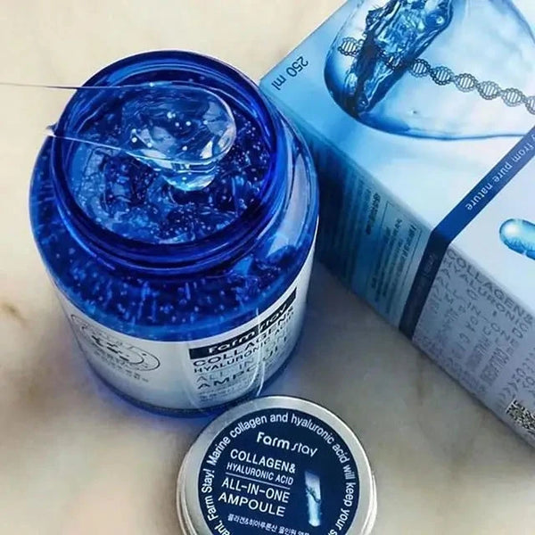 Serums ar hialuronskābi un kolagēnu FarmStay All In One Collagen and Hyaluronic Ampoule