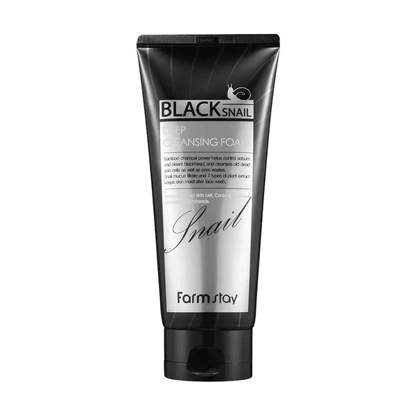 Attīrošās putas ar melnā gliemeža mucīnu FarmStay Black Snail Deep Cleansing Foam