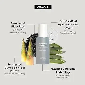 Esence sejas ādai ar hialuronskābi un melnajiem rīsiem Haruharu WONDER Black Rice Hyaluronic Essence