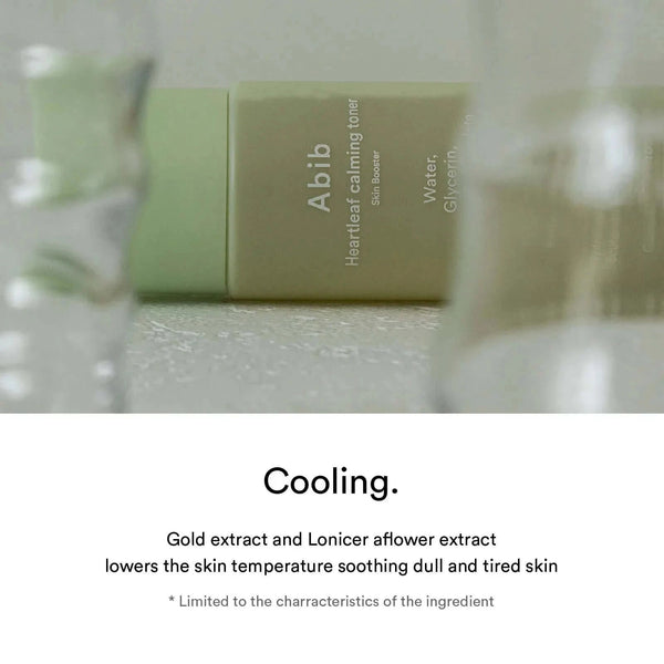 Nomierinošs toniks ar ķērsas ekstraktu Abib Heartleaf Calming Toner Skin Booster